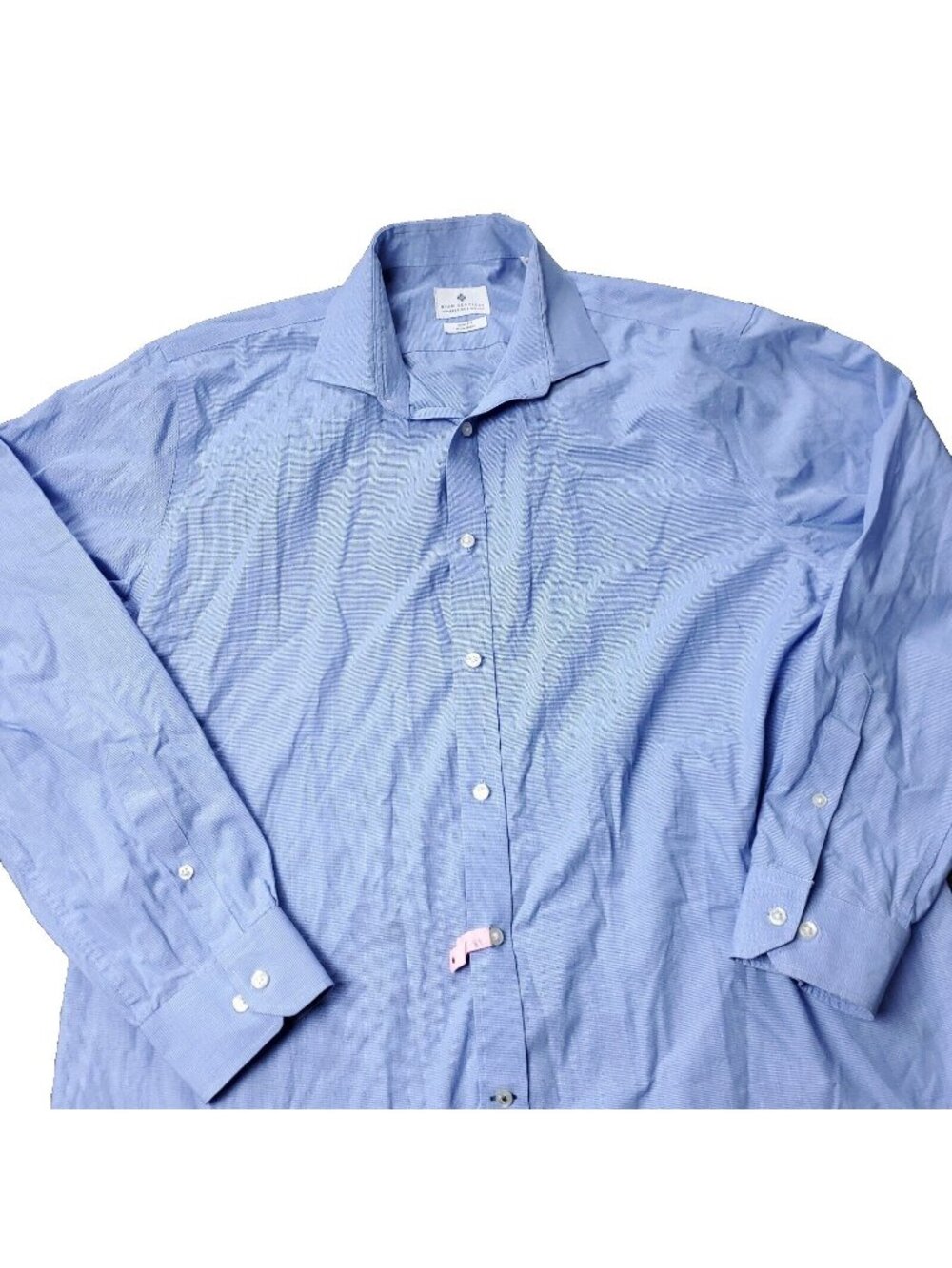 Ryan Seacrest Slim Dress Shirt Mens 17.5 34/35 Long Sleeve Button  Blue